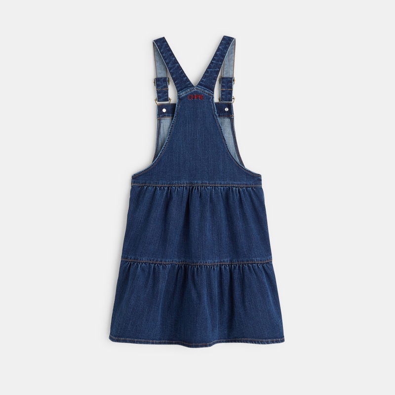 Robe salopette denim Chipie bleue fille