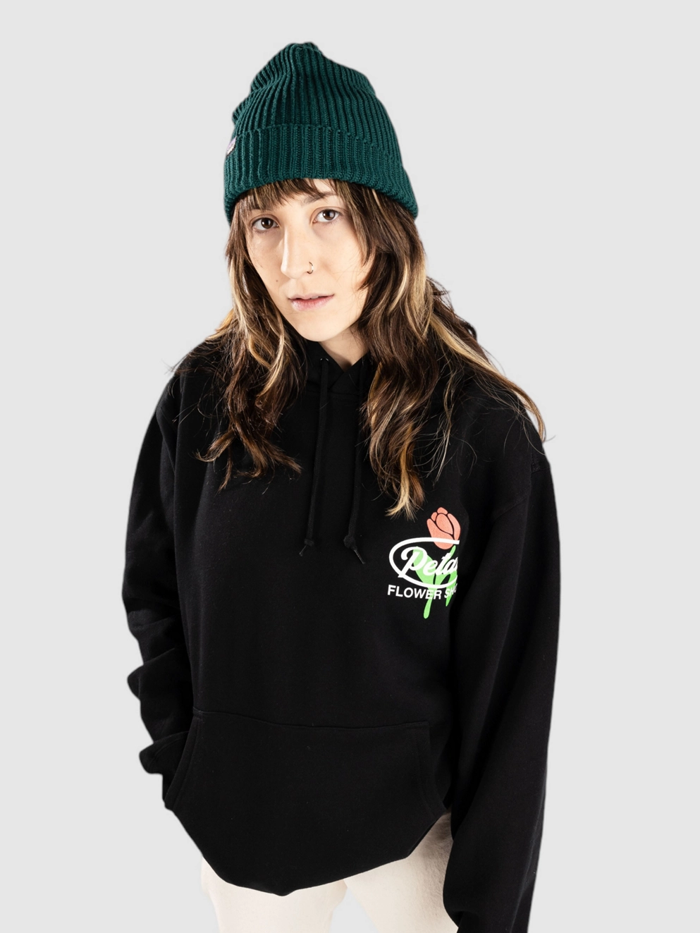 Petals and Peacocks Flower Shop Hoodie black