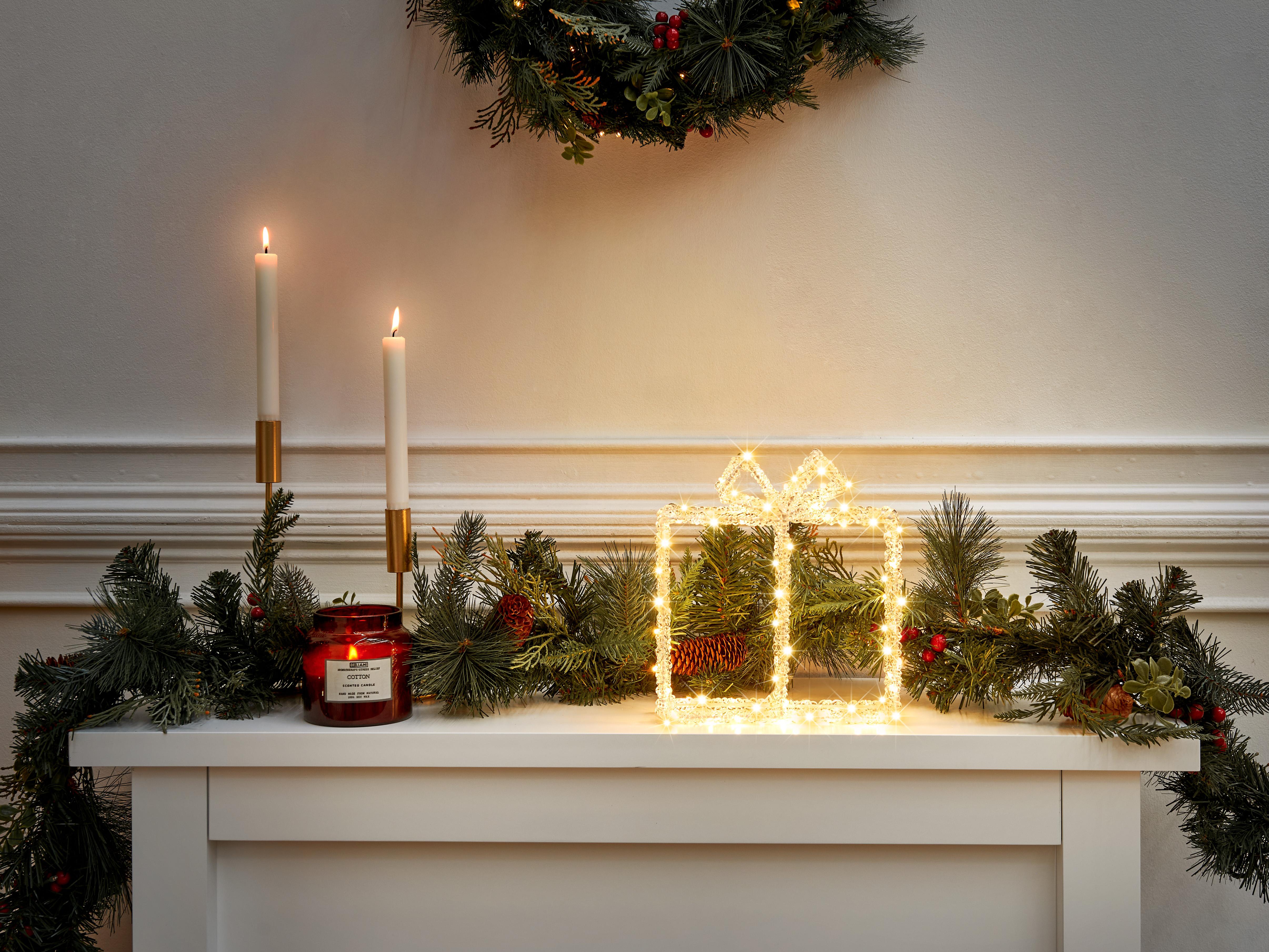 Buitendecoratie LED KEMI Kerstcadeaus 25 cm Wit