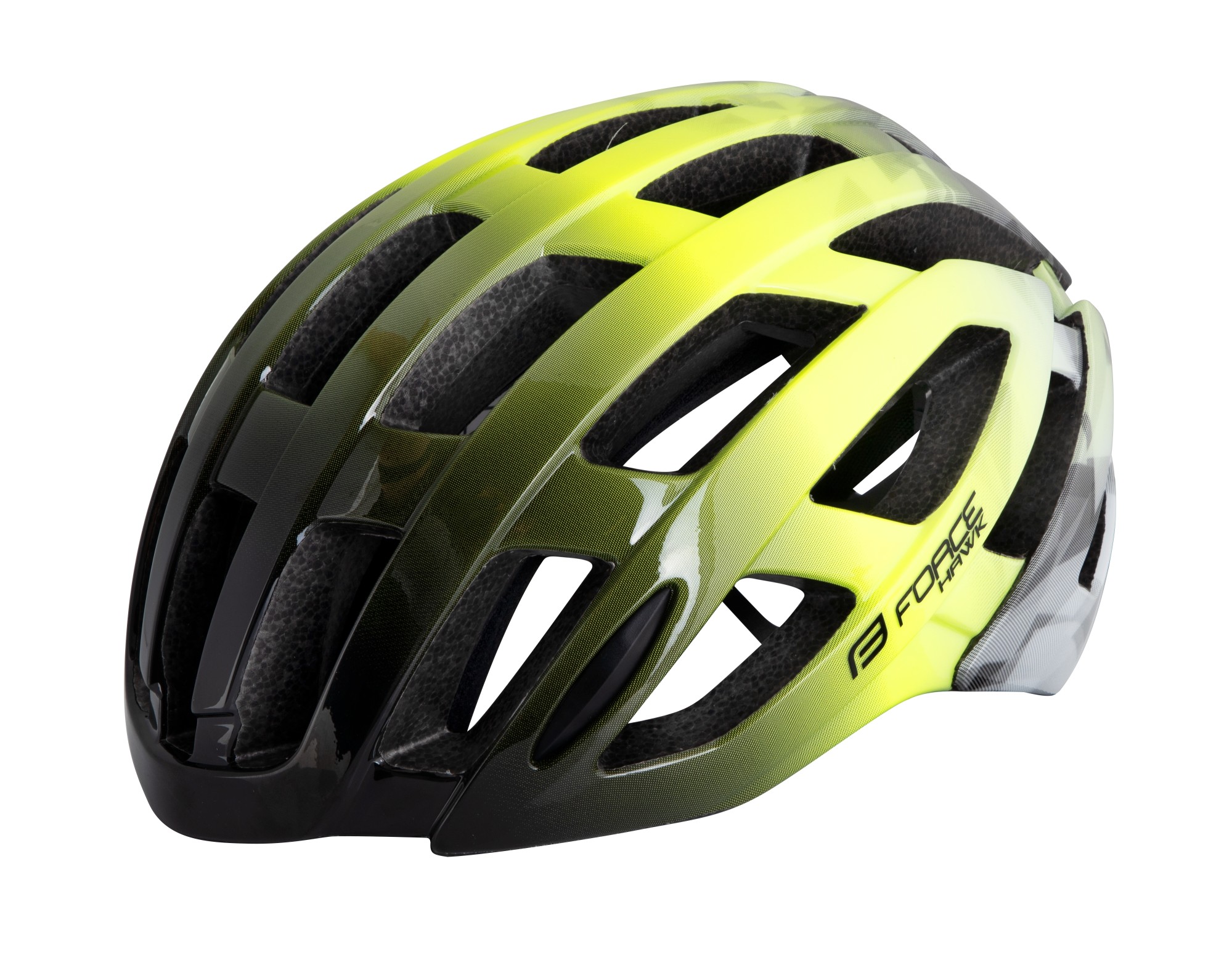Force Hawk cykelhjelm sort/fluo