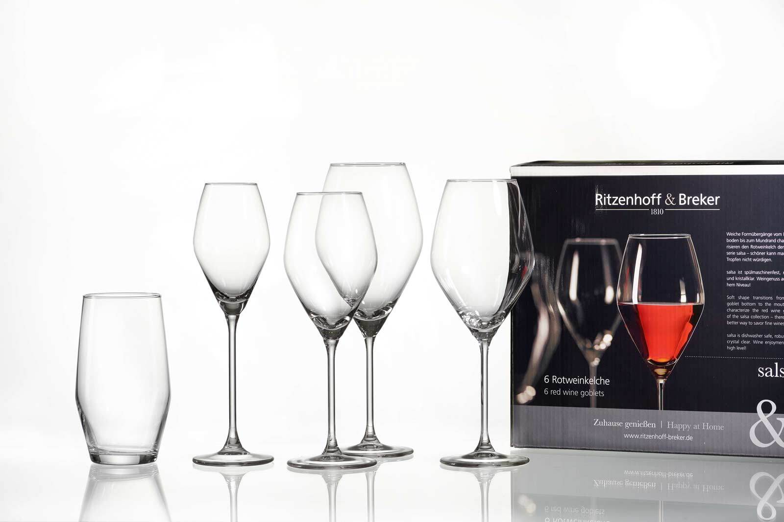 Ritzenhoff & Breker Longdrinkgläser Salsa 370 ml 6er Set