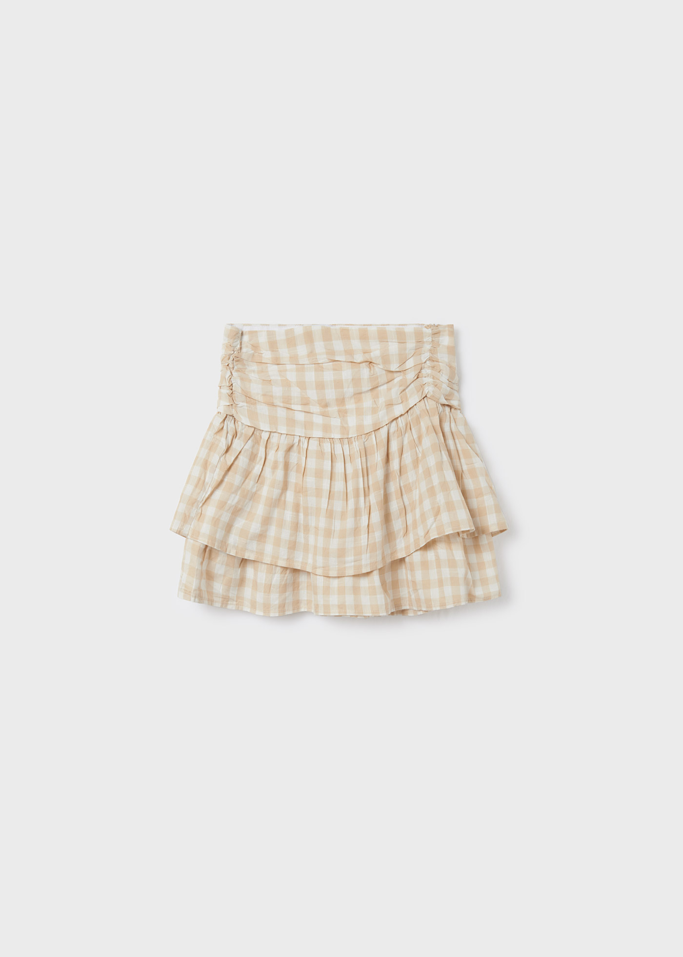 Saia xadrez vichy de algodão para meninas