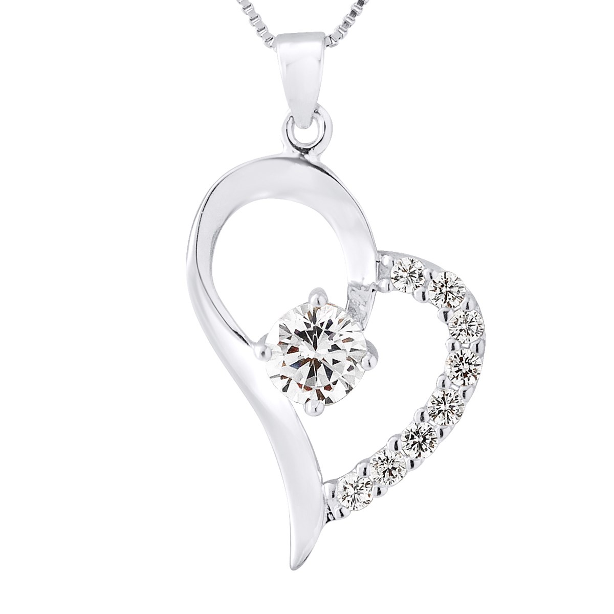Pendentif COEUR - Oxyde de zirconium - Argent 925