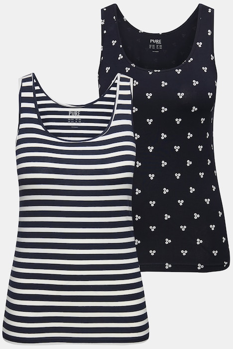 Tanktops, 2er-Pack, V-Ausschnitt, ärmellos, Biobaumwolle