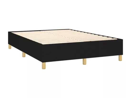 Sommier tapissier avec matelas et LED Noir 140x190 cm Tissu