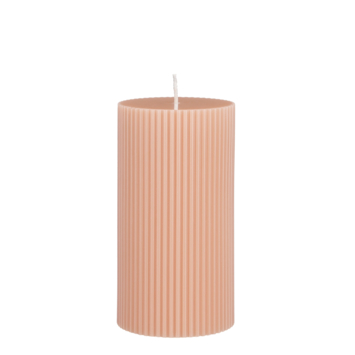 Pilaar kaars licht roze - h13xd7cm