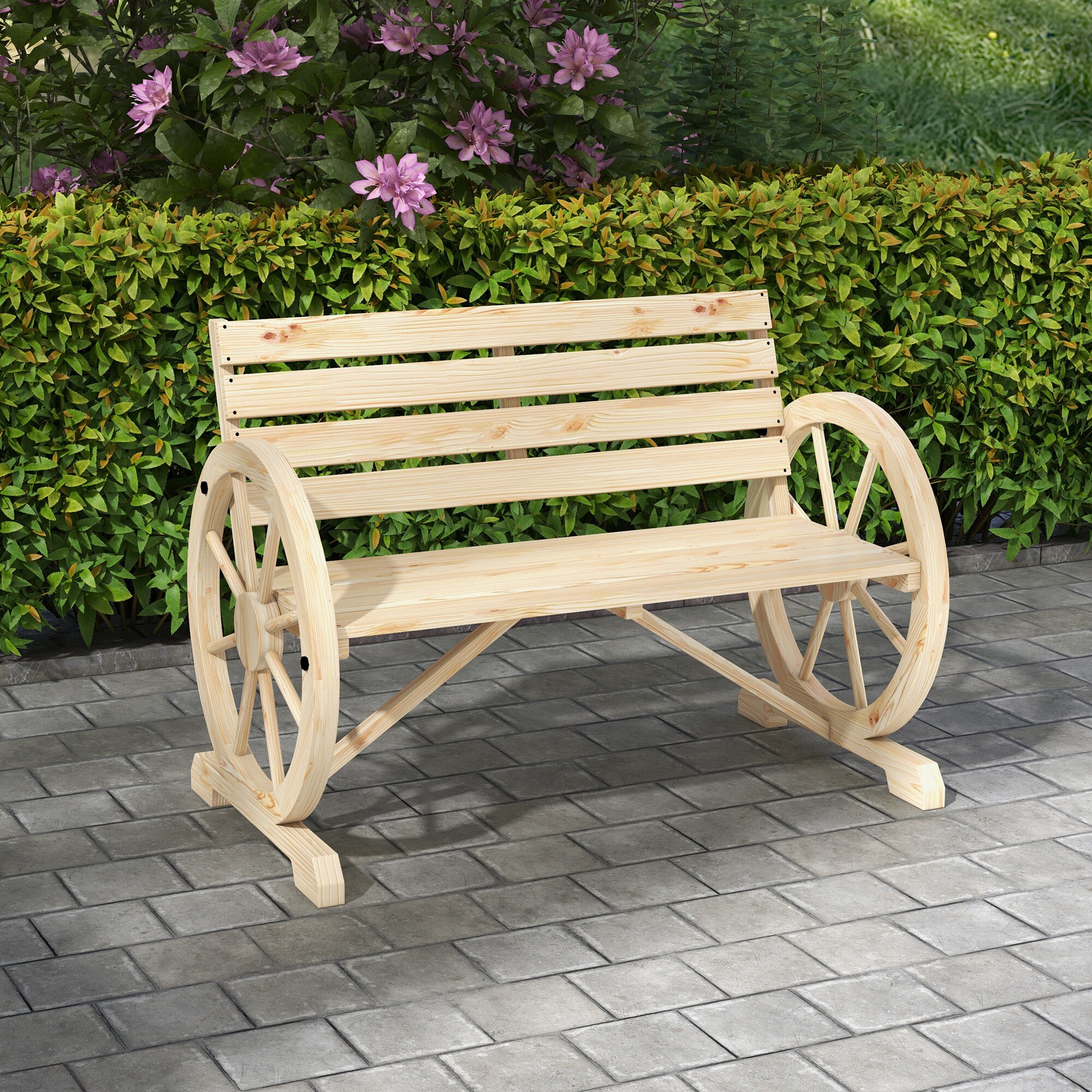 Outsunny Gartenbank mit Holzrahmen braun L105,5 x B56 x H79 cm