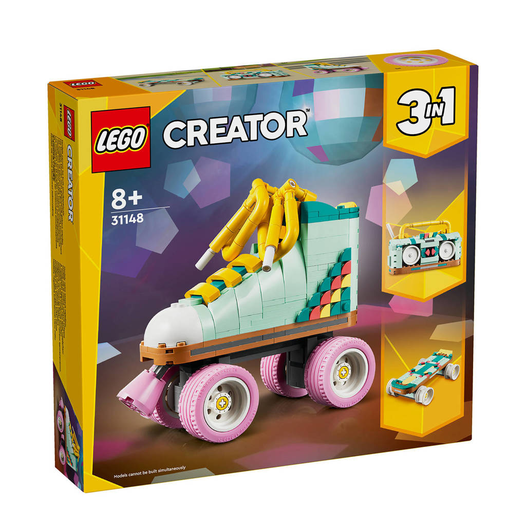 Schattige rolschaatsen3-in-1 Retro rolschaats met Mini Skateboard en Gettoblaster Radio Speelgoed 31148
