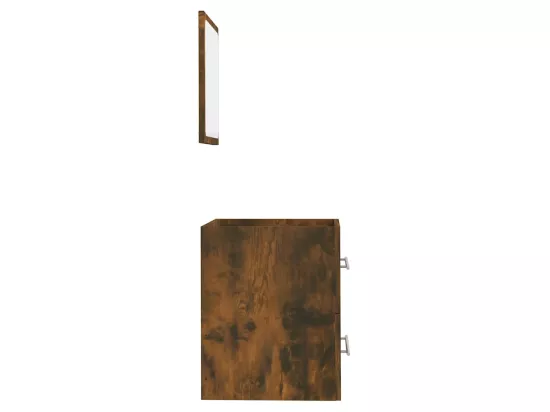 Armoire de salle de bain avec miroir Chêne fumé 41x38,5x48 cm