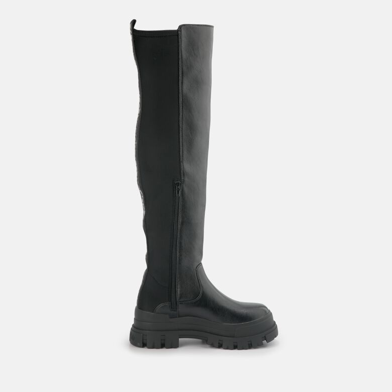 Aspha Over bottes plates véganes, noir