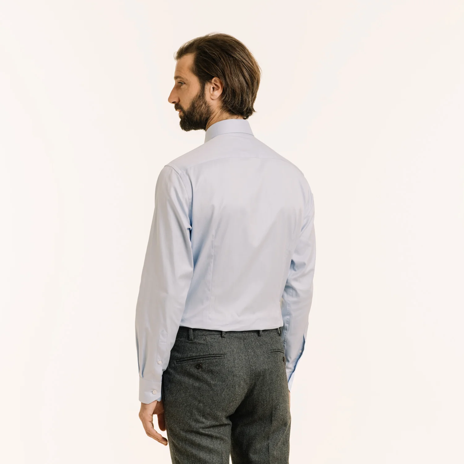 Blue double-twisted chevron fitted shirt