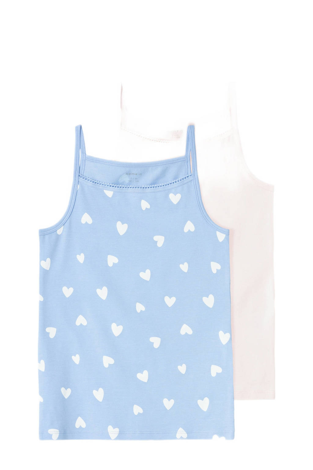 NAME IT singlet- set van 2 lichtblauw/lichtroze/wit
