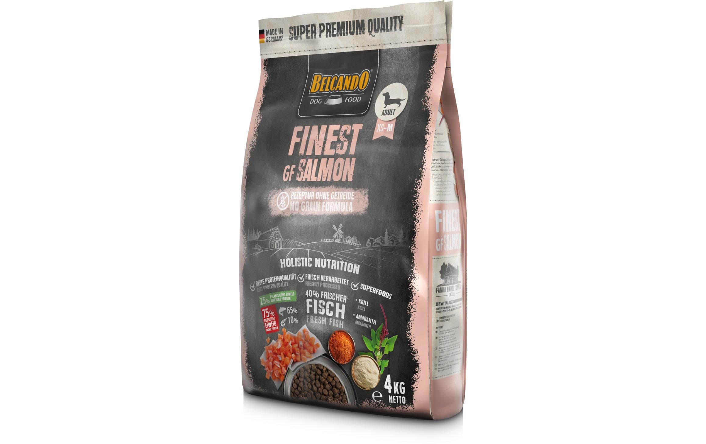Trockenfutter Finest GF Lachs, 4 kgGetreidefreies Alleinfuttermittel für ausgewachsene Hunde