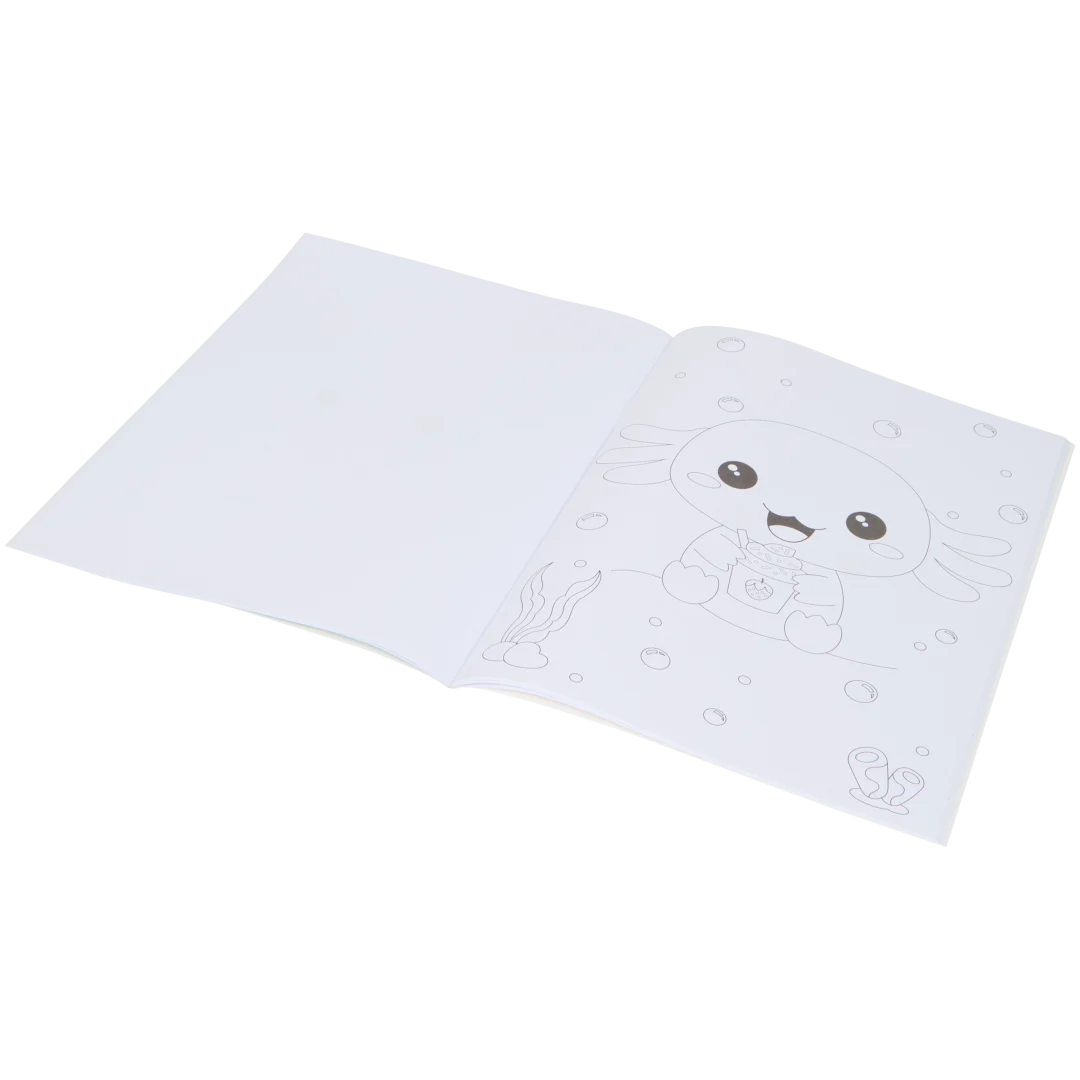 Livre de coloriage avec autocollants Kawaii
