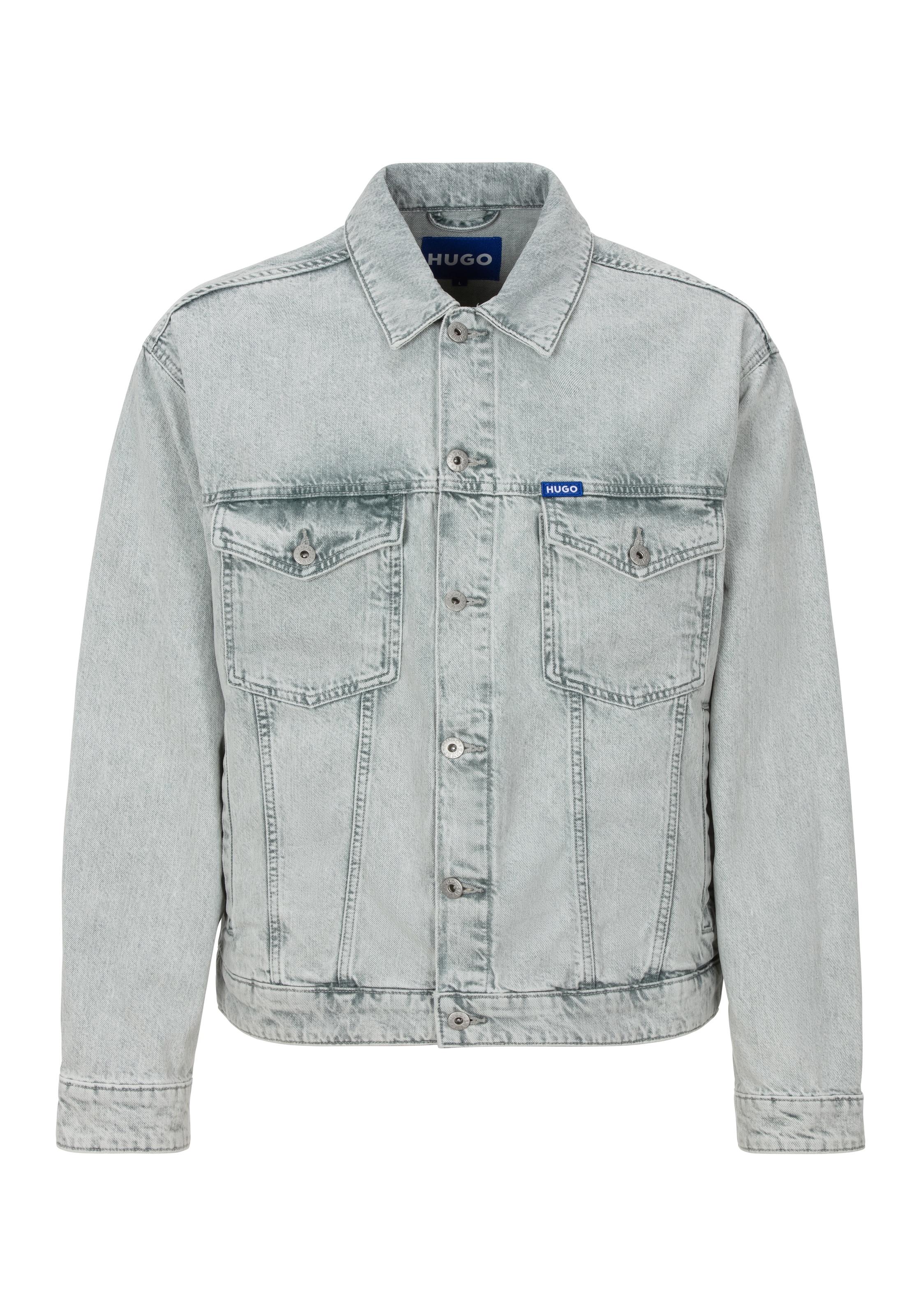HUGO Blue Jeansjacke »Dex« mit BOSS Leder-Badge