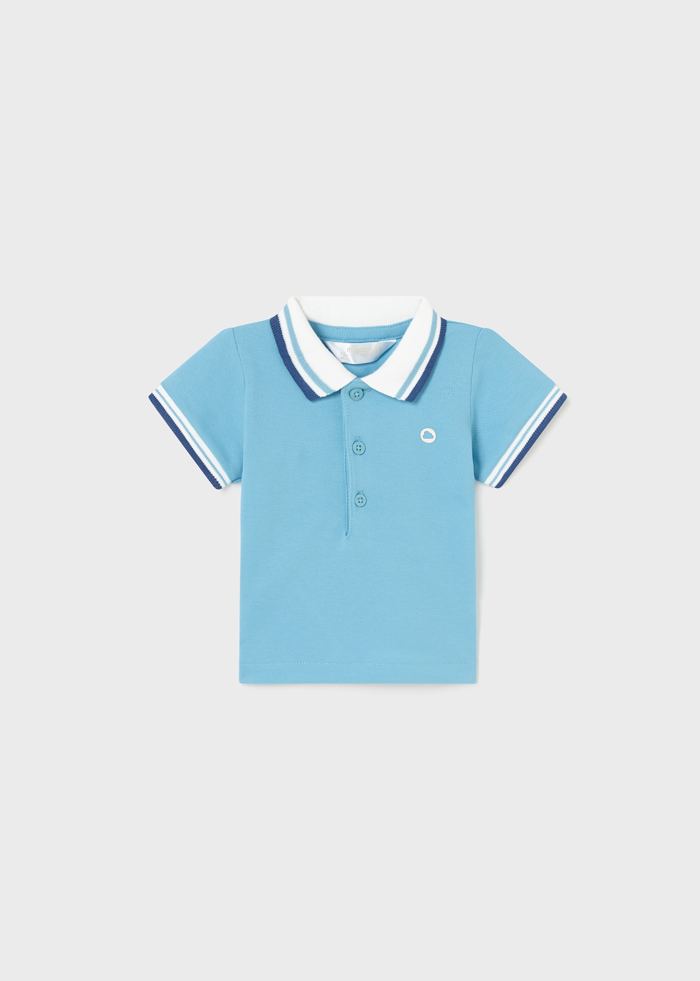 Camisa polo de algodão de manga curta para recém-nascido