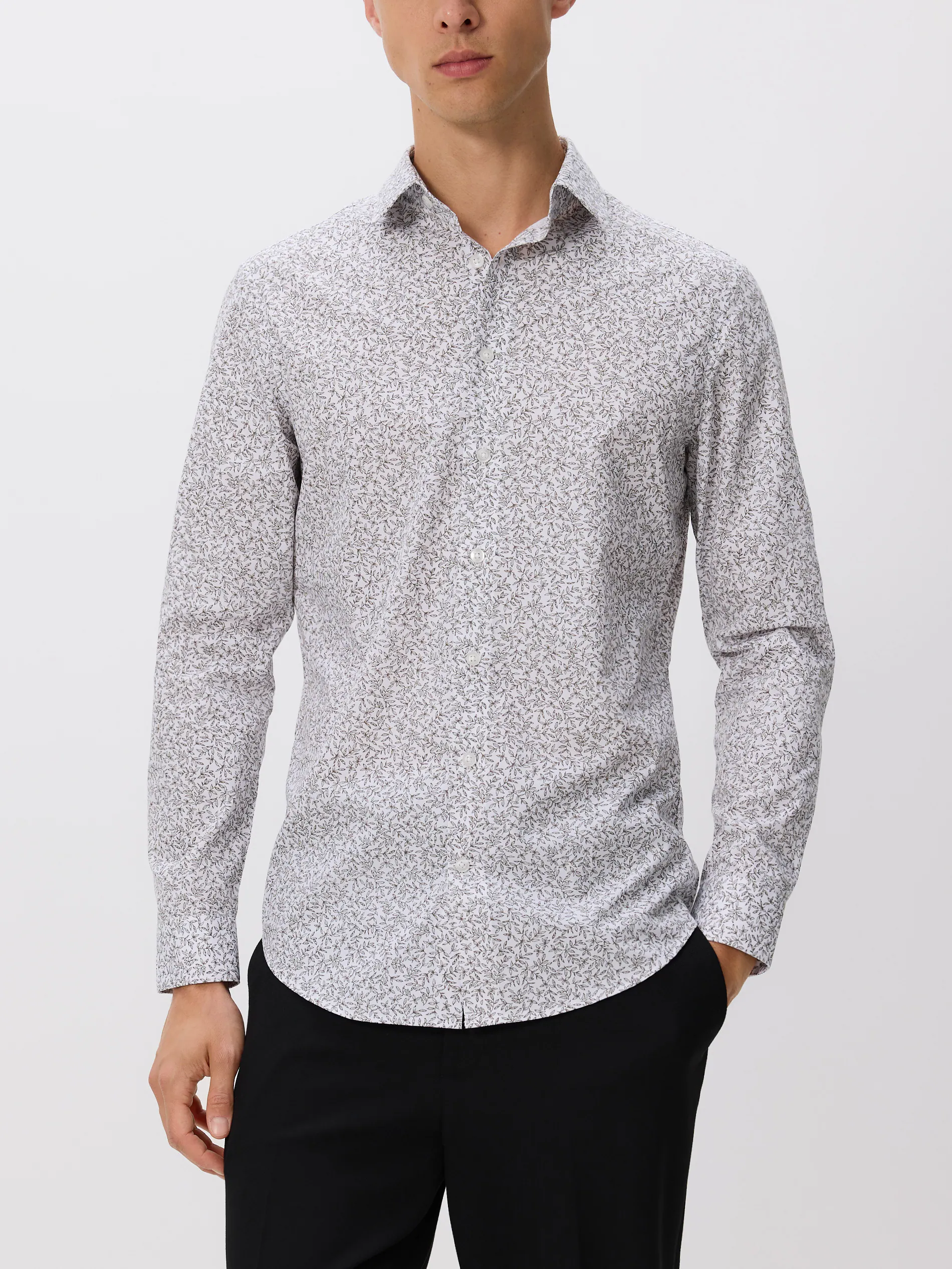 Slim fit Hemd mit Mikroprint