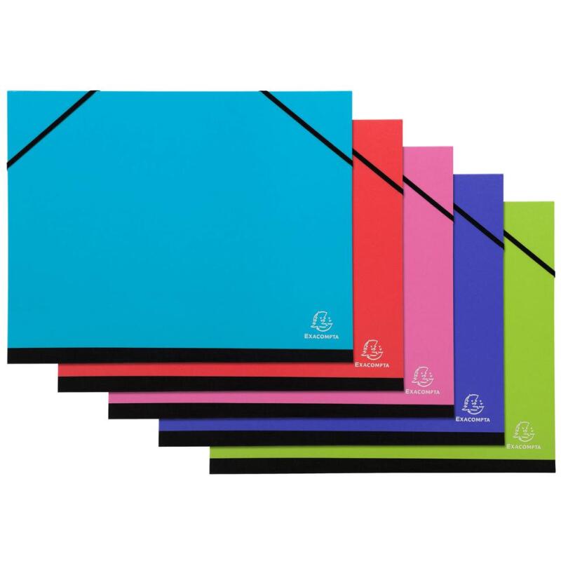 Carton à dessins avec élastiques IDERAMA - A4 - Couleurs assorties