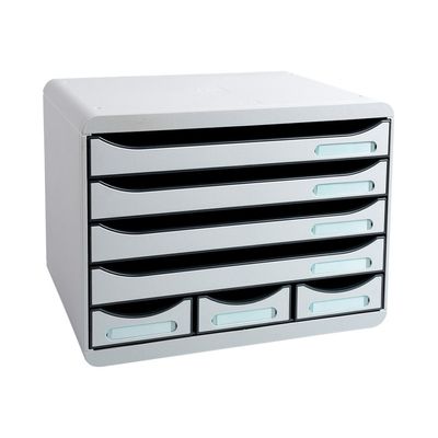 Exacompta Store-Box - Module de classement à l'italienne 7 tiroirs - gris