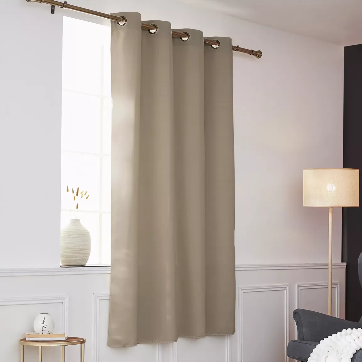 Rideau obscurcissant thermique (140 x 180 cm) Calore Taupe