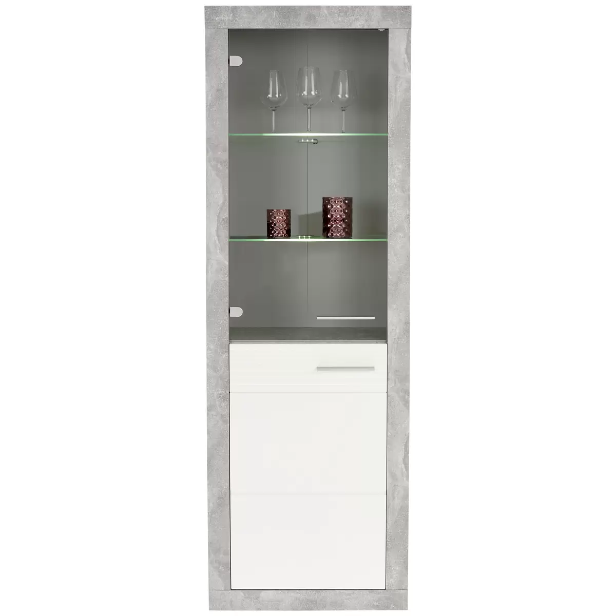 Vitrine Malta weiss,Betonoptik