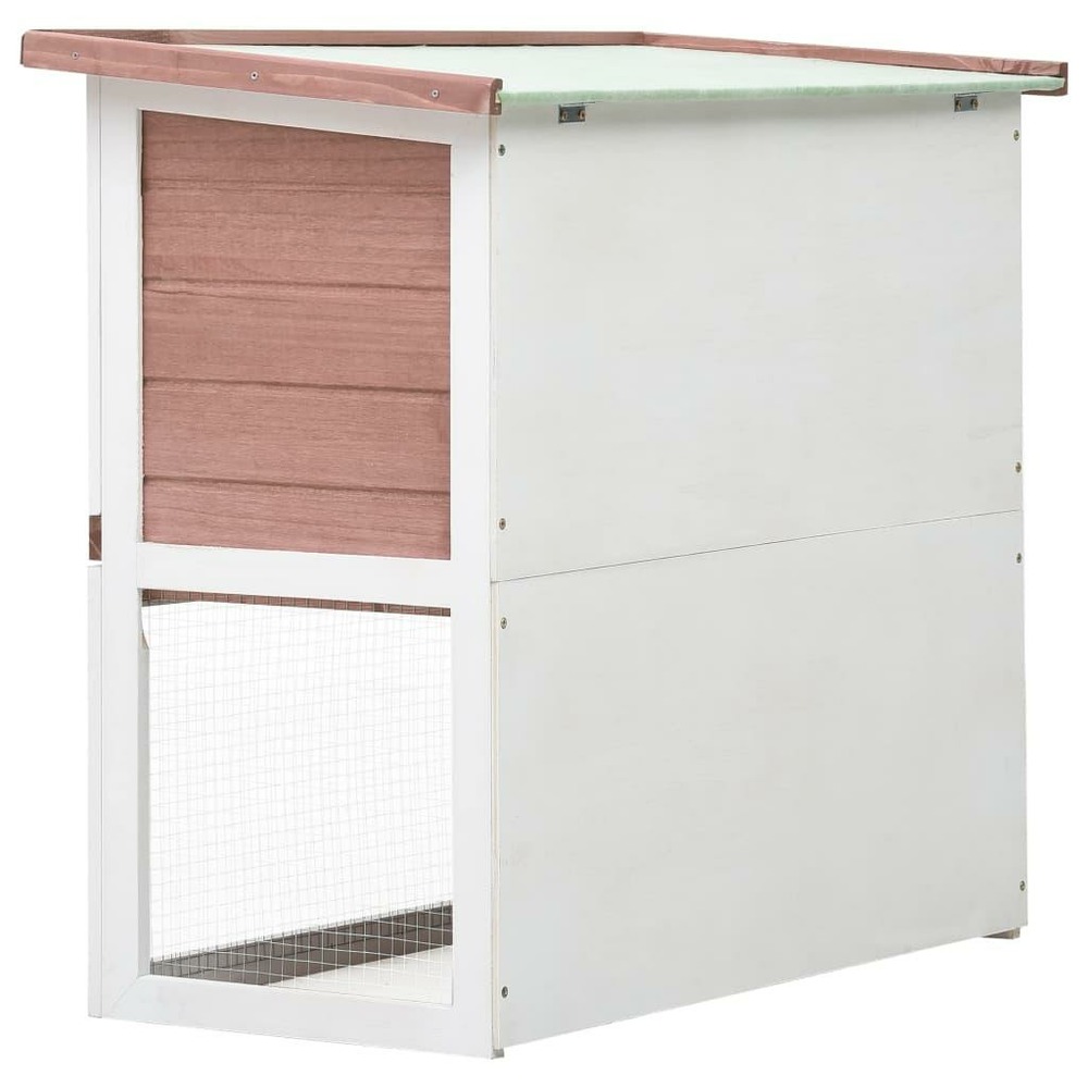 Clapier d'extérieur 90 x 45 x 80 cm 1 porte marron bois