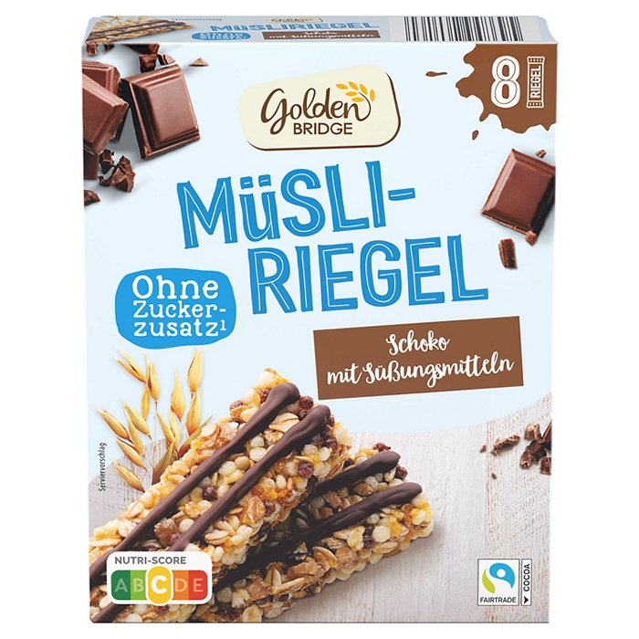 GOLDEN BRIDGE Müsli-Riegel 8 x 25 g, Schoko light