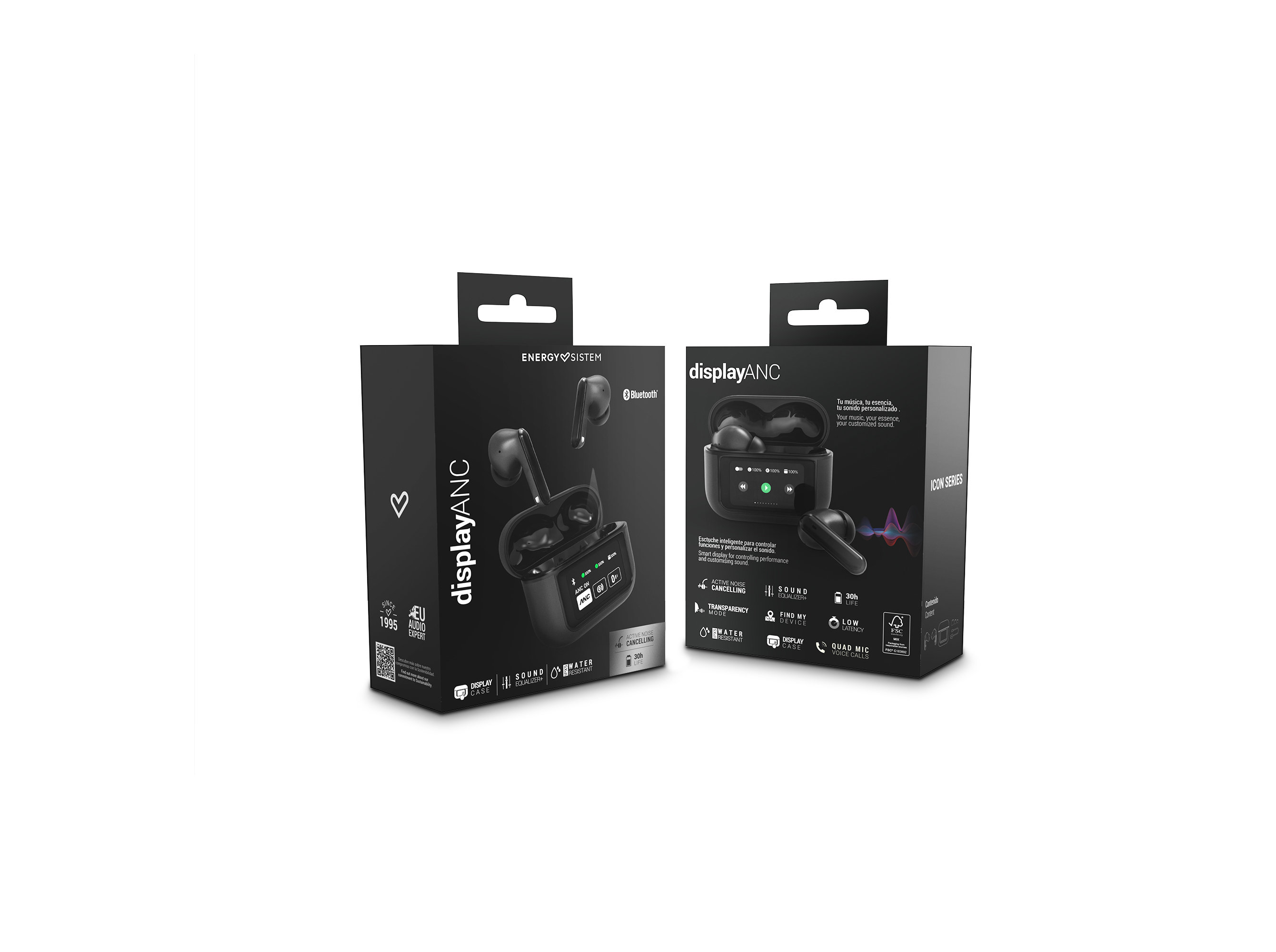 AURICULARES TWS ENERGY SISTEM DISPLAY ANC GRAPHITE TWS