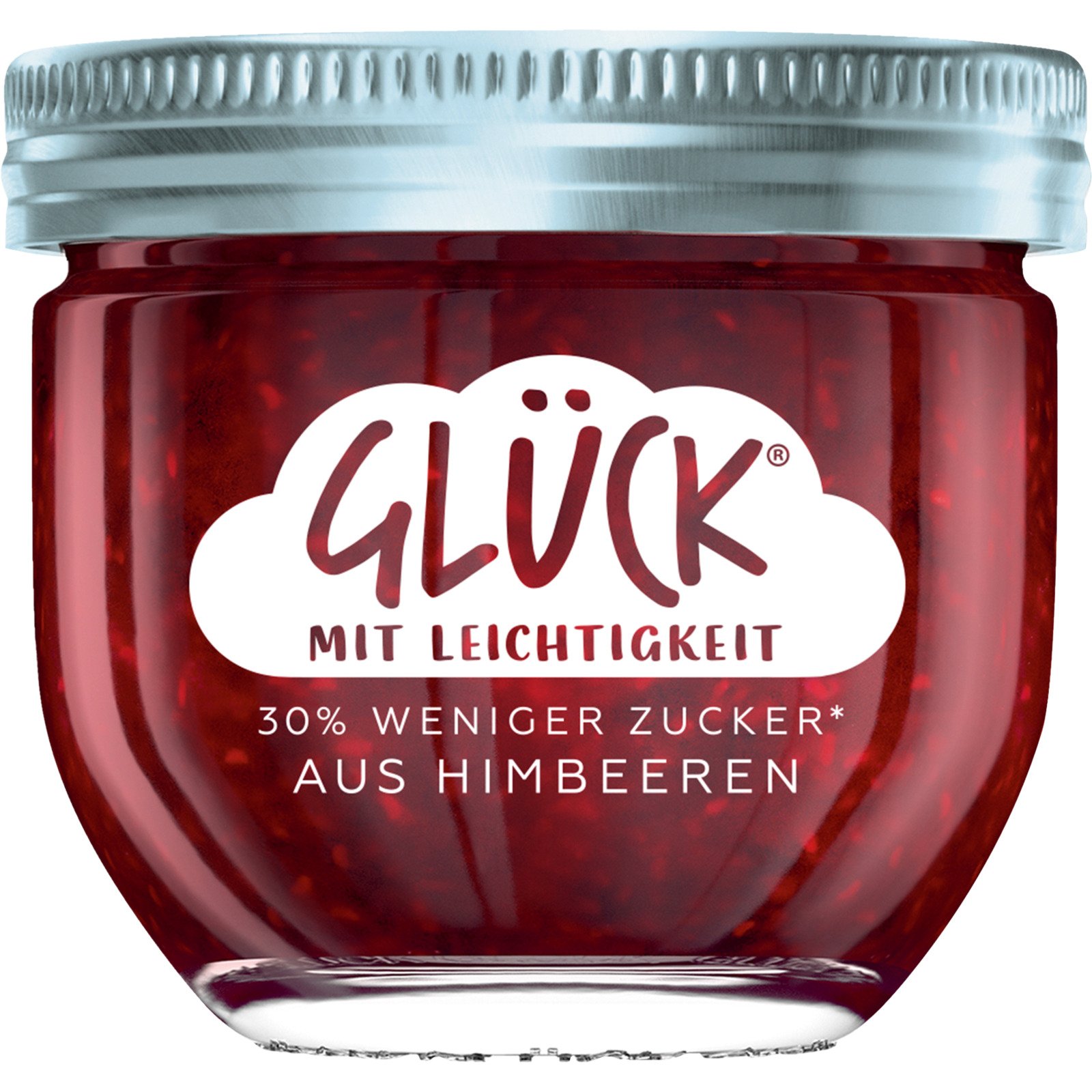 Glück Himbeermarmelade, weniger Zucker, 230 g