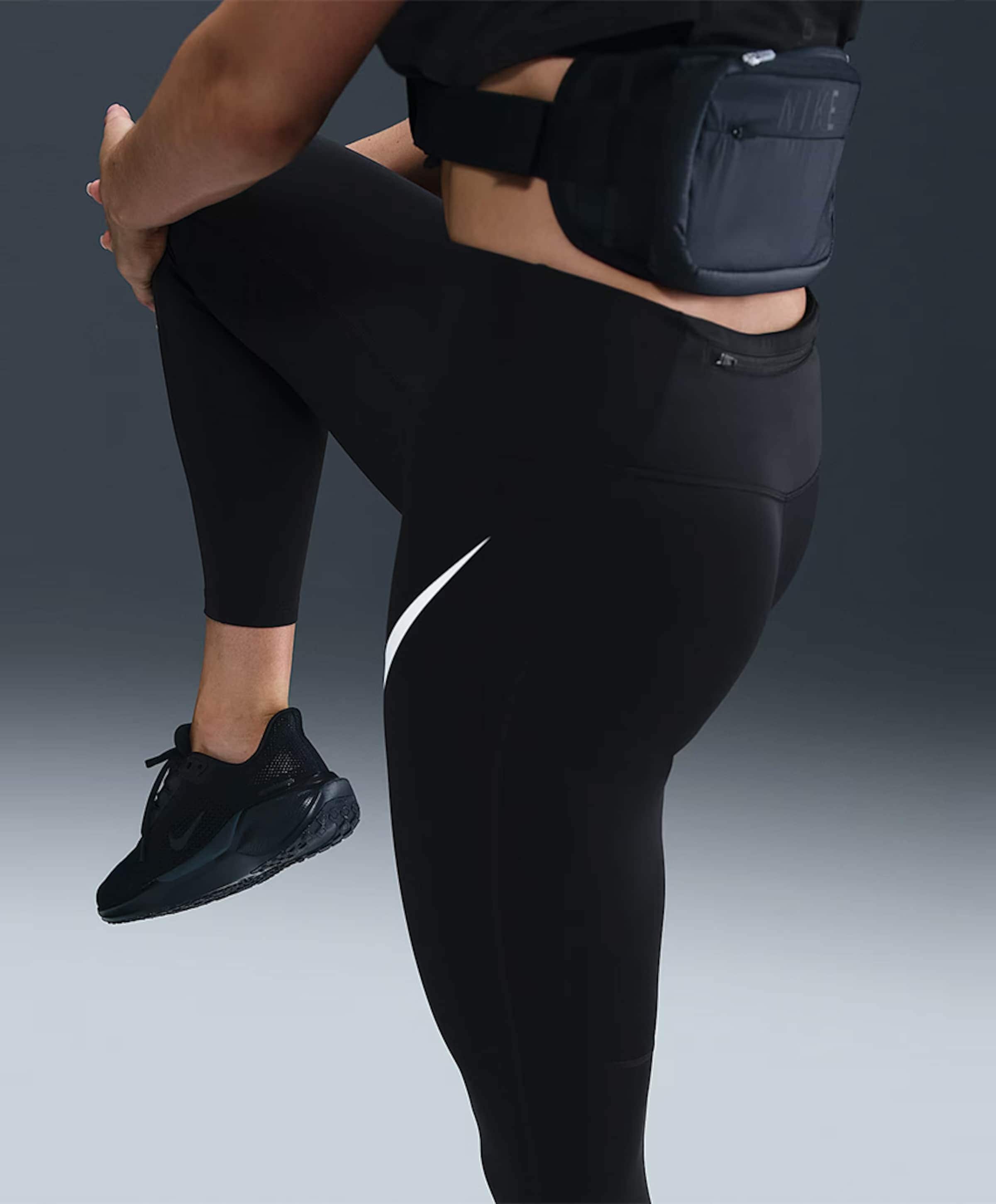 Nike Nike Tempo Swoosh Run Women's High- dames tights zwart