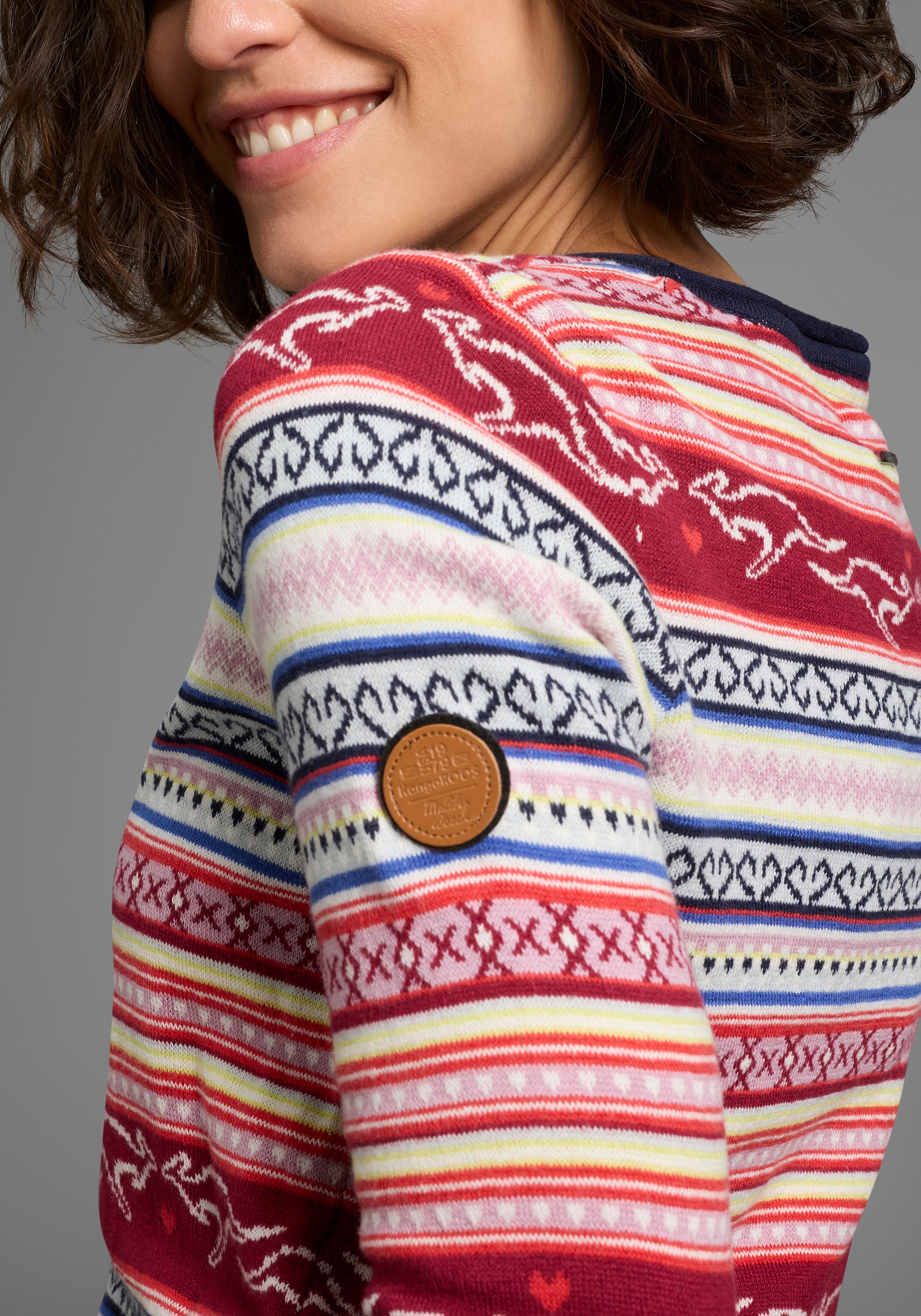 KangaROOS Norwegerpullover , im  Jaquard-Feinstrick