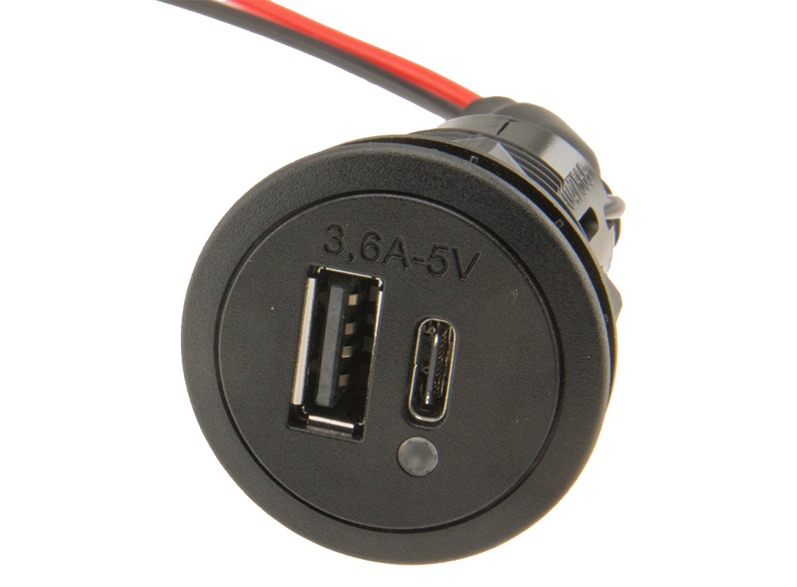 BBA power USB inbouwdoos C/A 12/24V DC