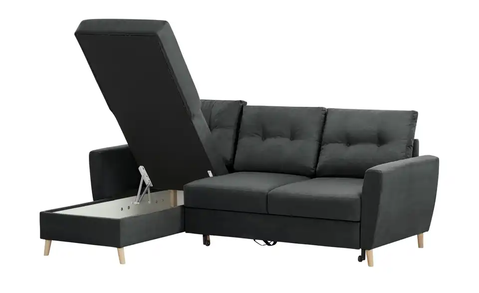 Ecksofa Carla Anthrazit, Dunkelgrau links