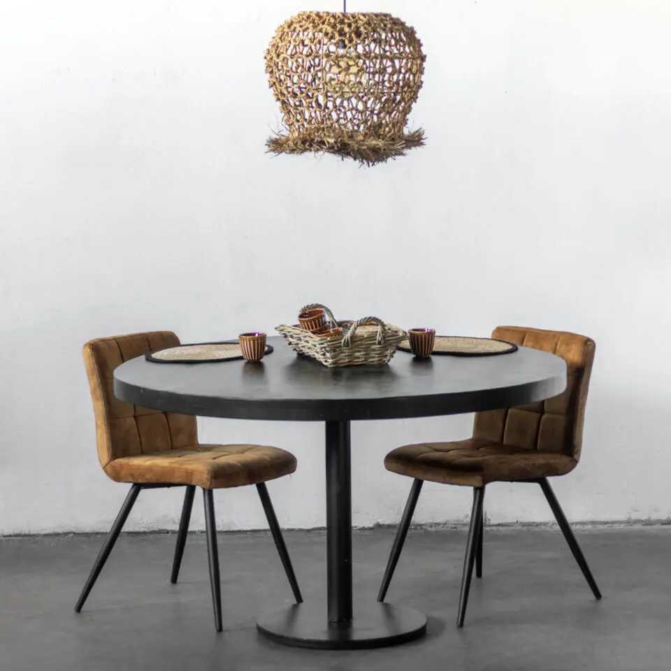 Eettafel Rond 110cm - Zwart - Dinand