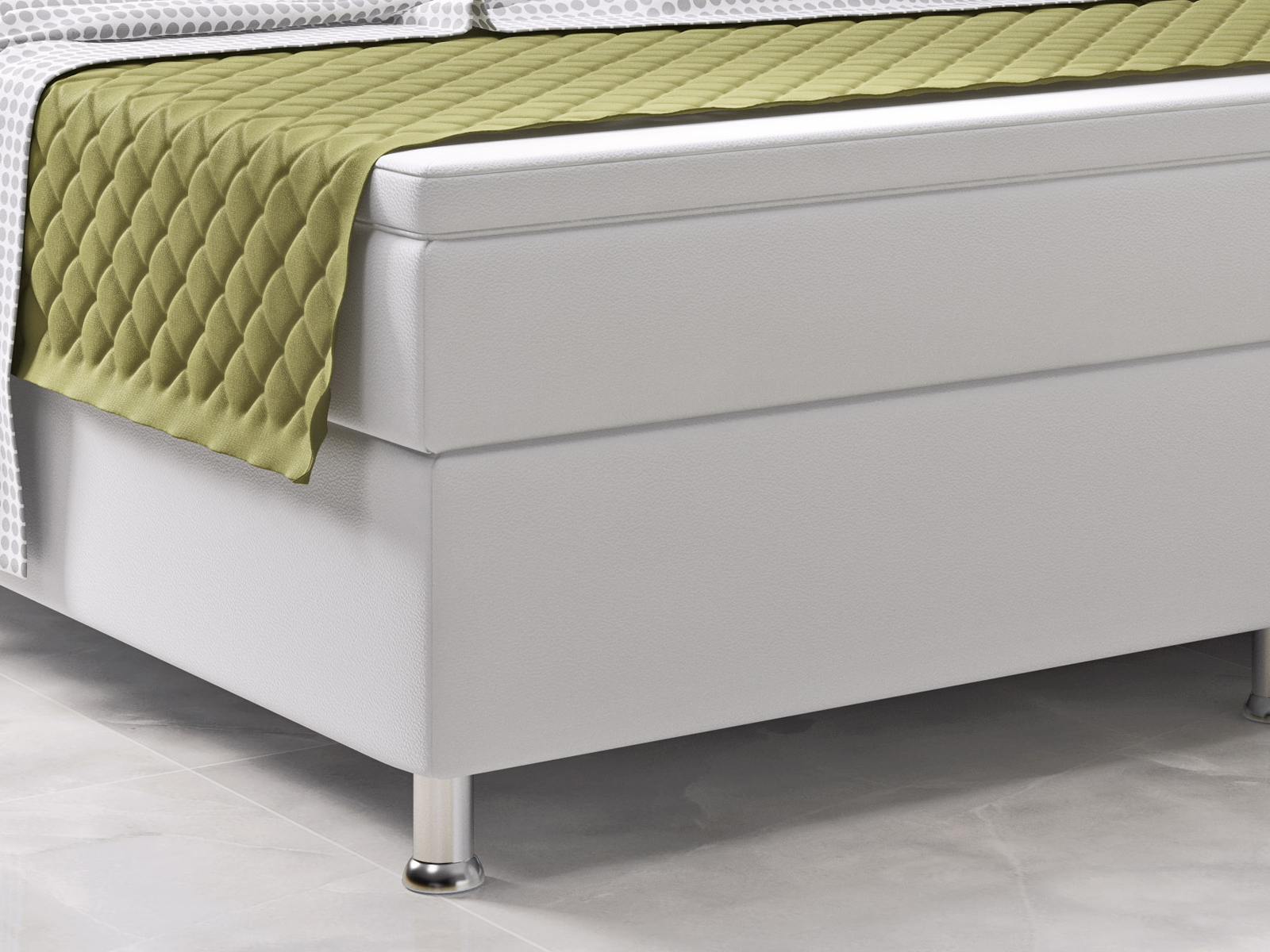 Boxspringbett - weiß - Kunstleder - mit Topper - H3 - 180x200 cm