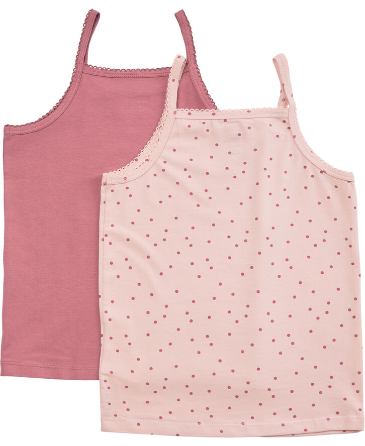 Magasin du Nord Collection Girls Tanktops 2-Pack Rose dot / mesa rose