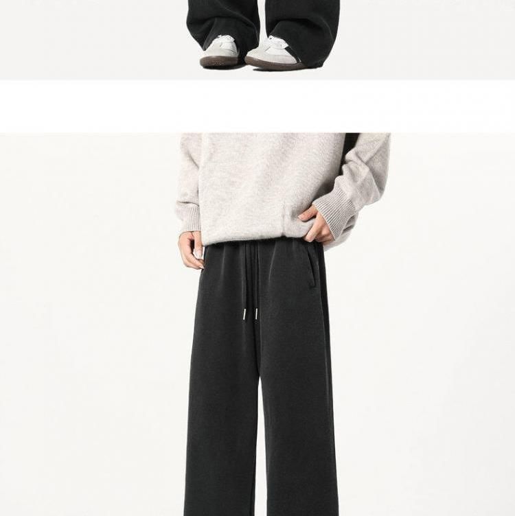 Kimeya - Effen broek met wijde pijpen en trekkoord in de taille