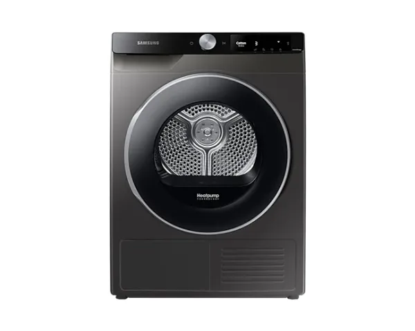 Samsung DV6000T, Fritstående, Front-læsning, Varmepumpe, Sølv, Sort, 115 L