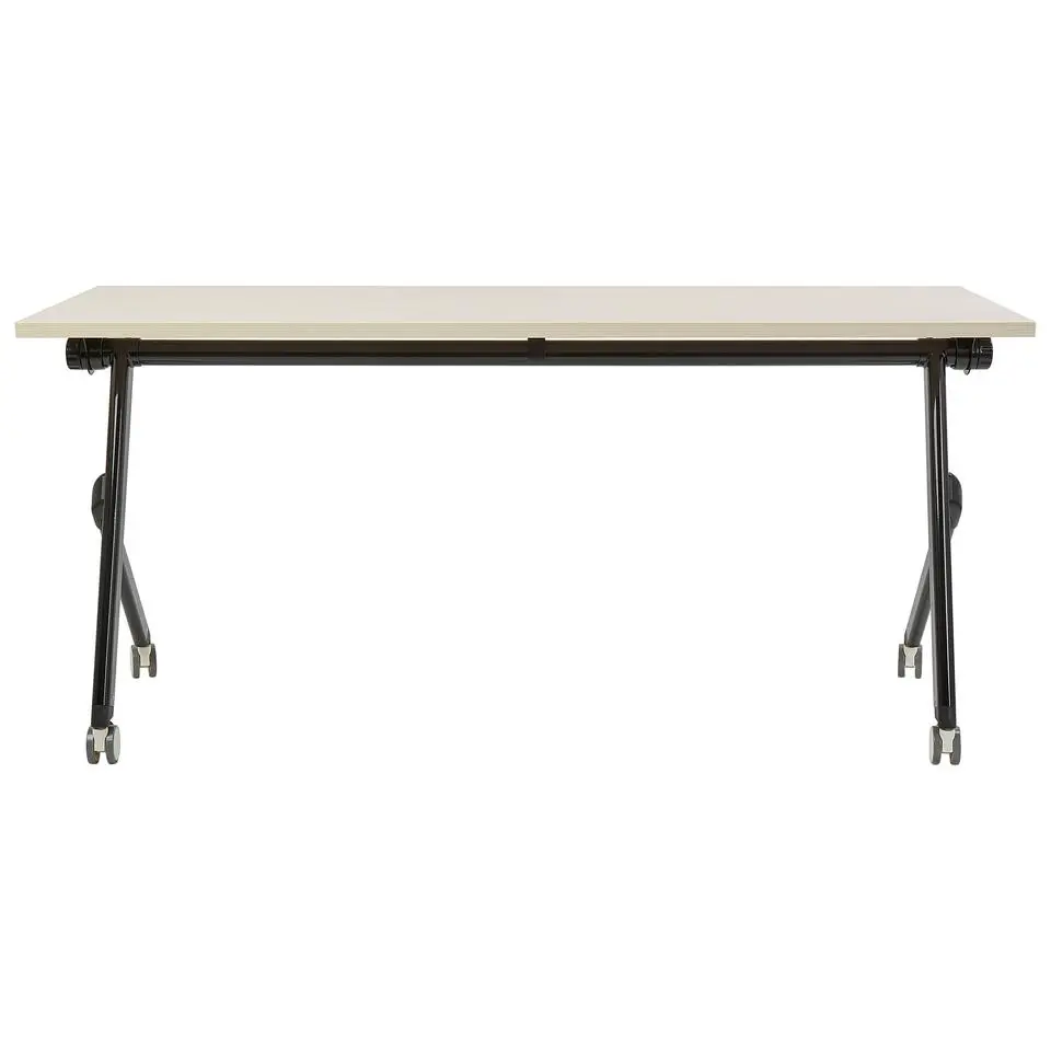 BENDI - Inklapbaar bureau - Lichthout/Zwart - 160 x 60 cm - Staal