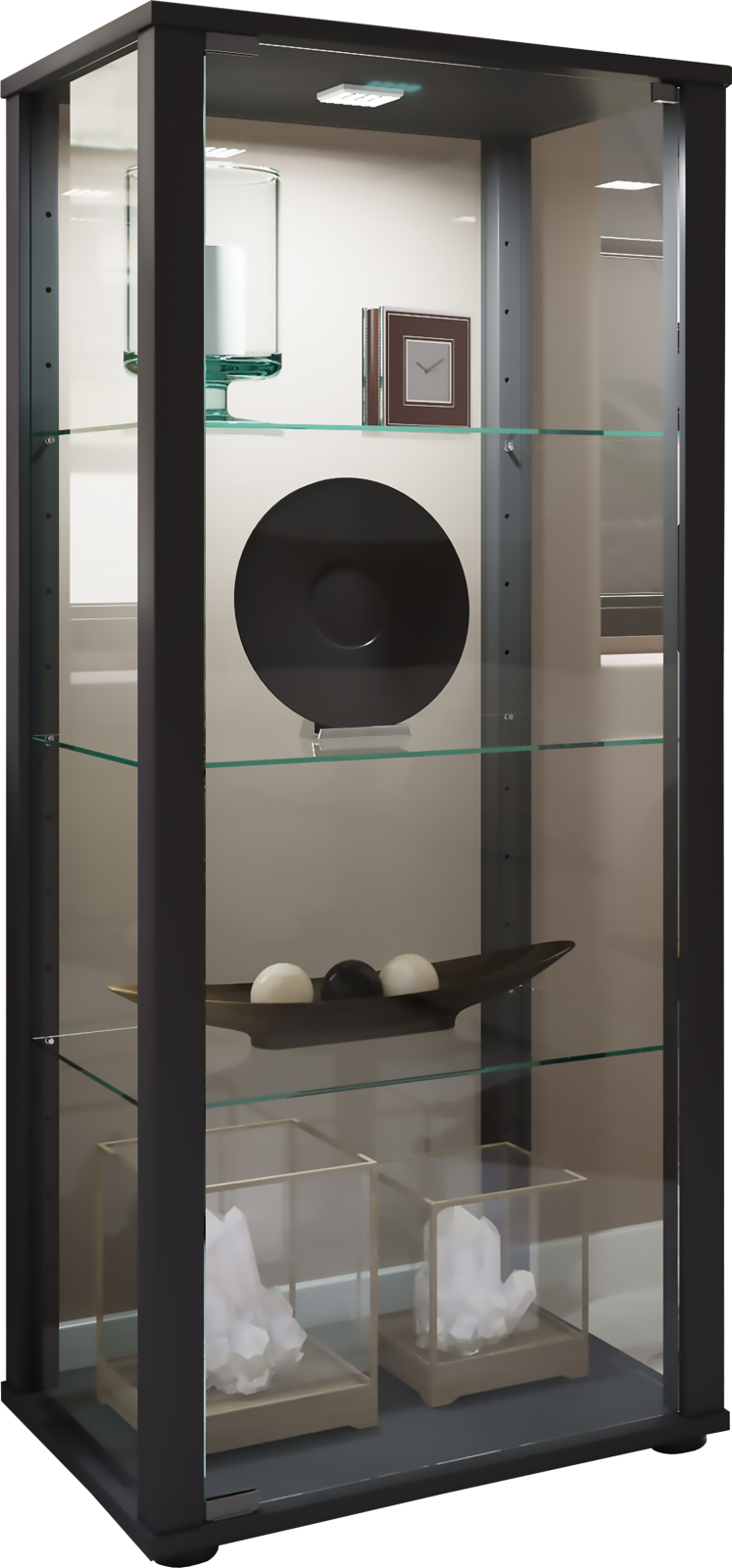 Vitrine KAVISA M - schwarz - 114,5 cm hoch