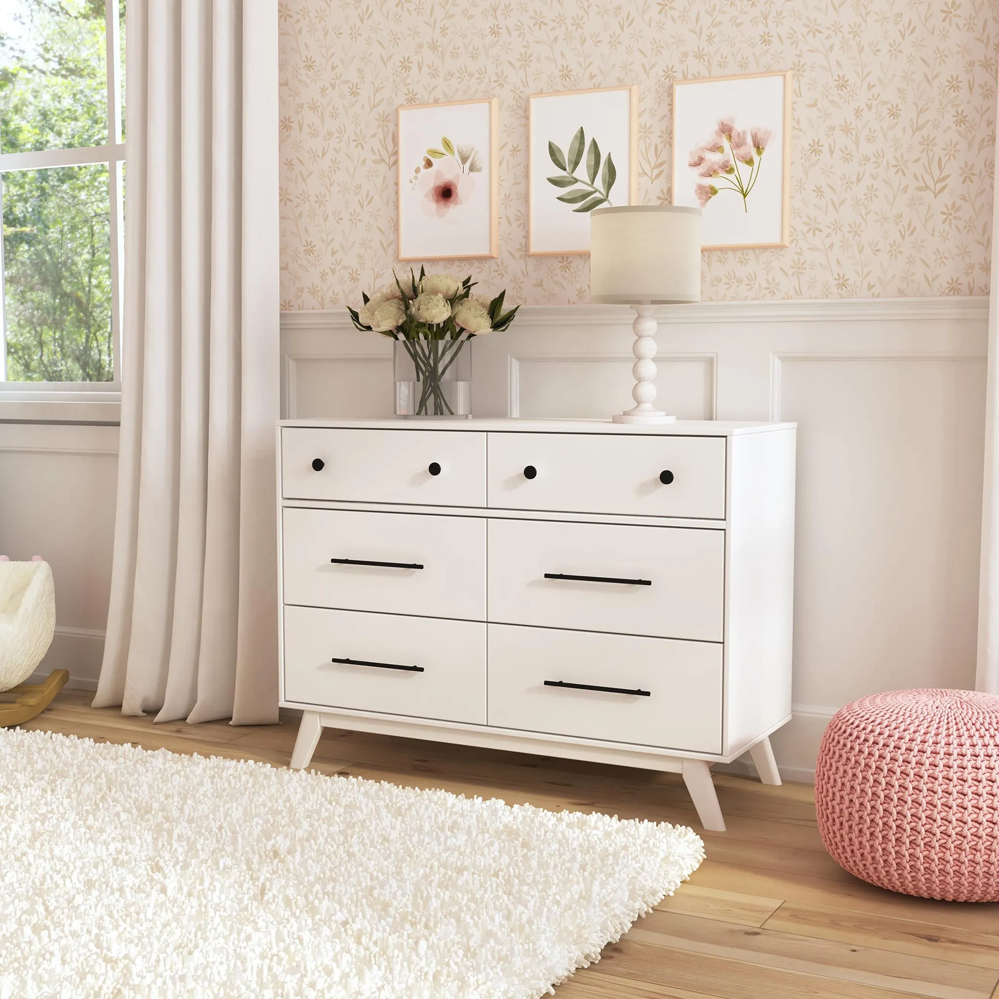 DaVinci Bureau 6 Tiroirs Otto - Blanc