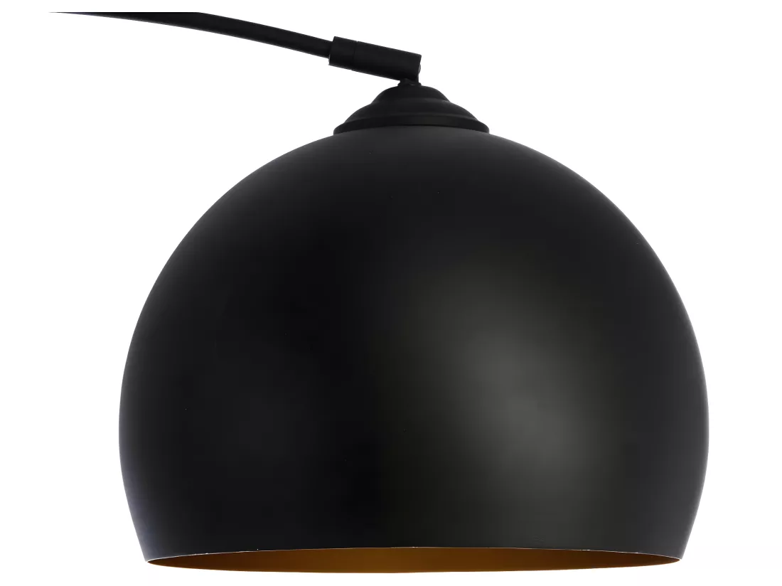 Lampadaire en Métal Noir Abat-Jour intérieur doré-cuivré H 175 cm