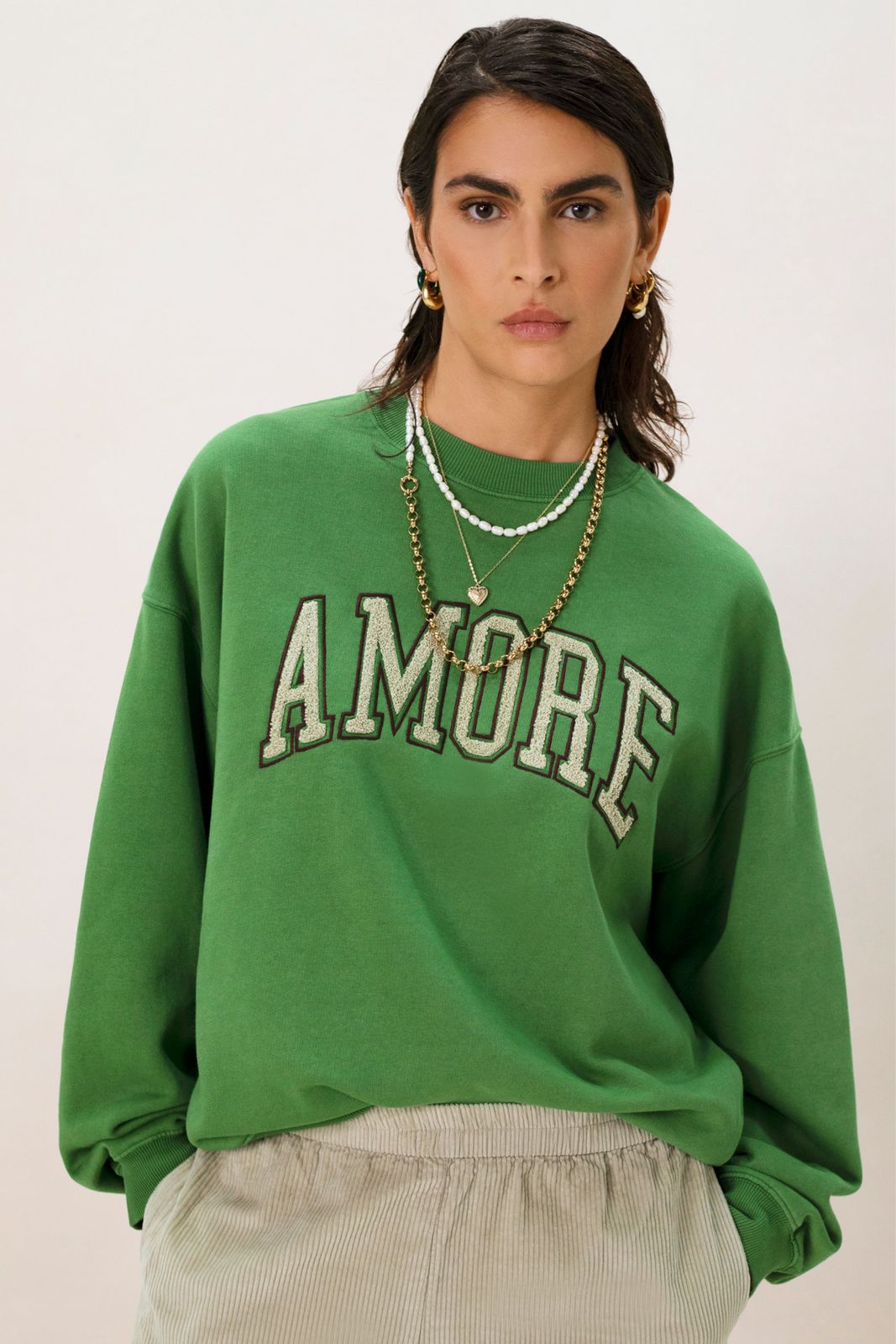 Groene sweater met artwork