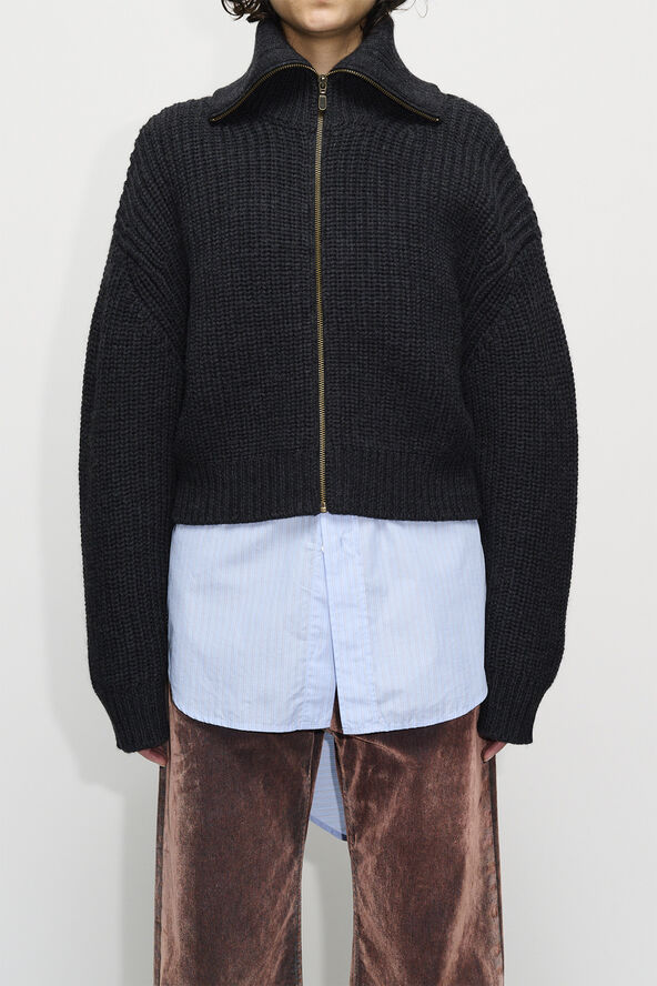 Hope YUMMY CARDIGAN Black melange wool
