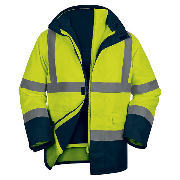 Parka 5 en 1 Delta Plus Speed jaune fluo et marine, taille S