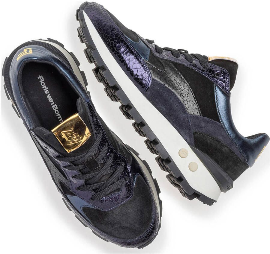 FLORIS VAN BOMMEL Lage Sneakers Dames Sfw-10098 Blokki Maat: 39 5 Materiaal: Suède Kleur: Blauw