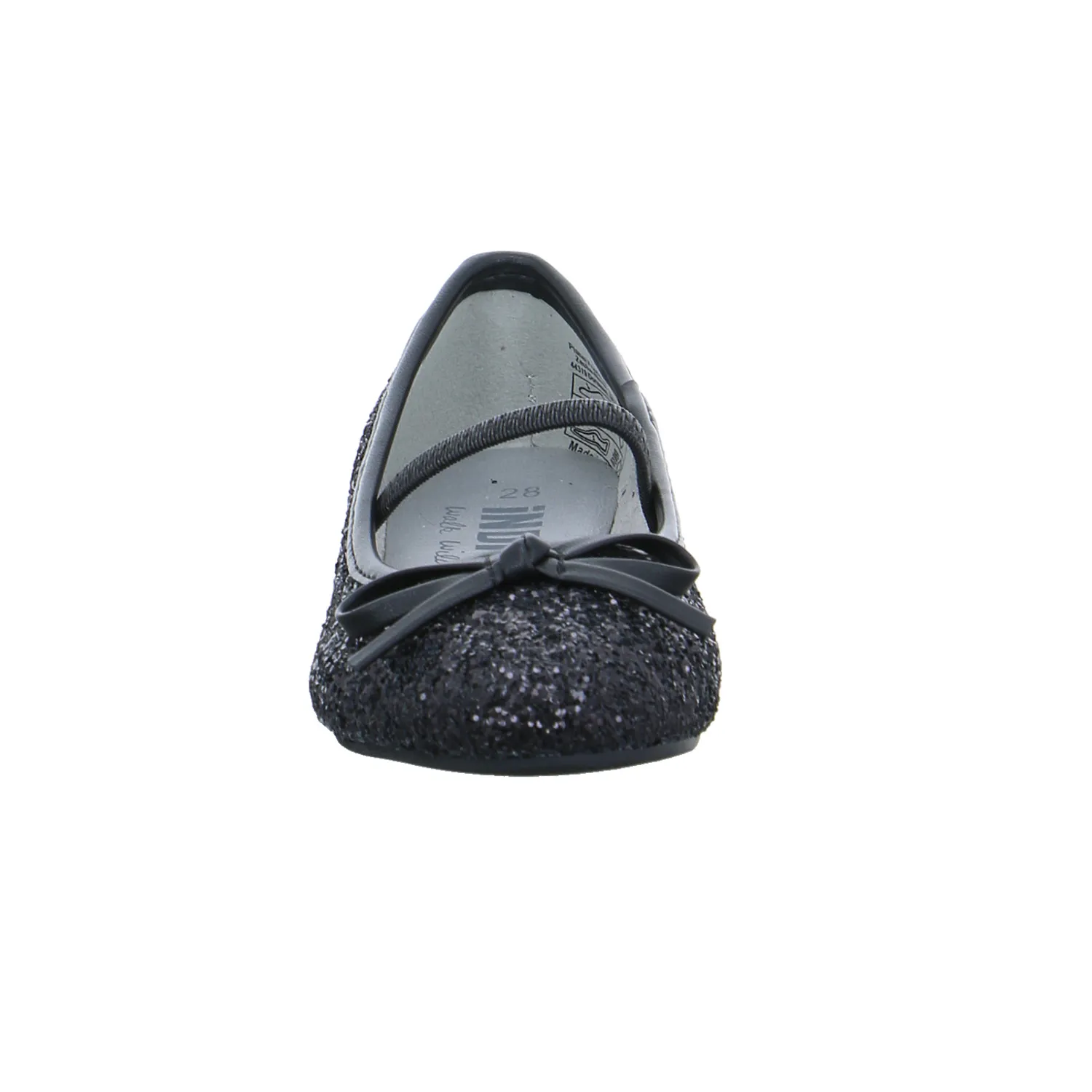 INDIGO Mädchen-Ballerina Schwarz Lederimitat  Festlicher Schuh