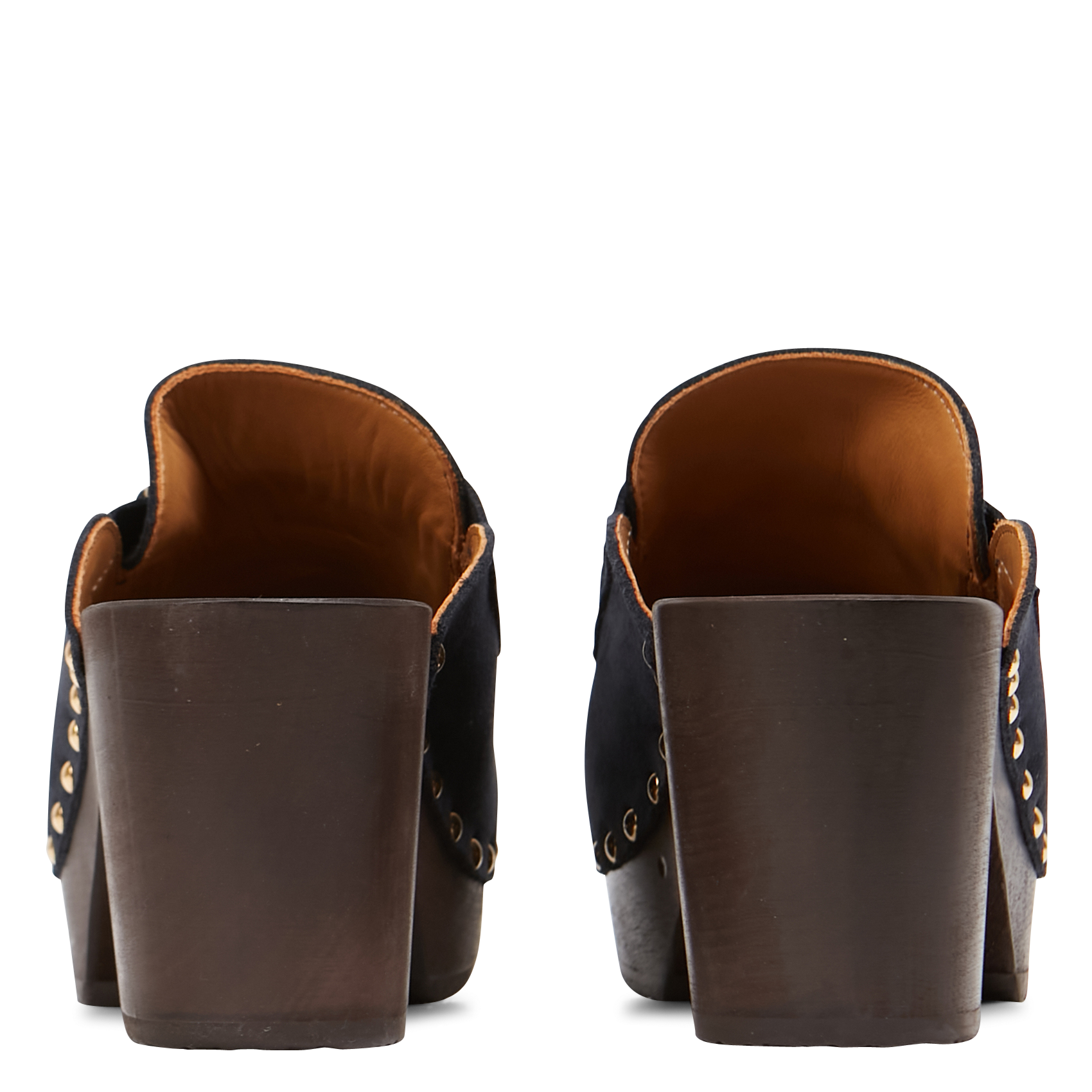 YORSI - Sabots mocassins en cuir velours| Bleu