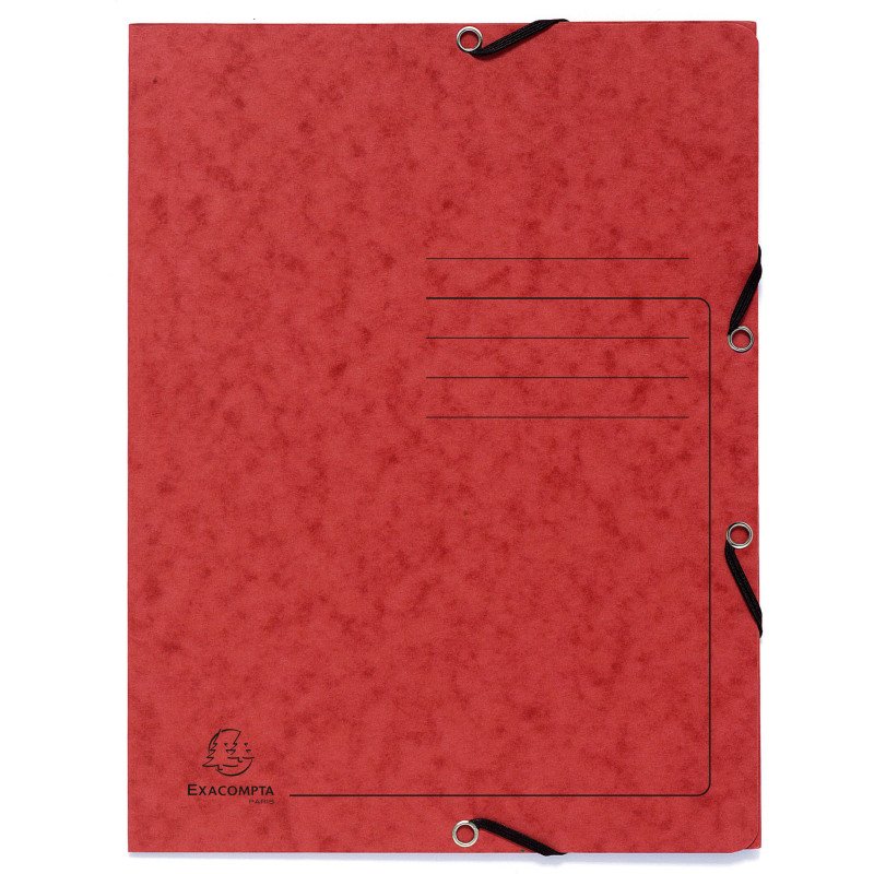 Chemise à élastique 3 rabats carte Exacompta 24 x 32 cm - couleurs assorties