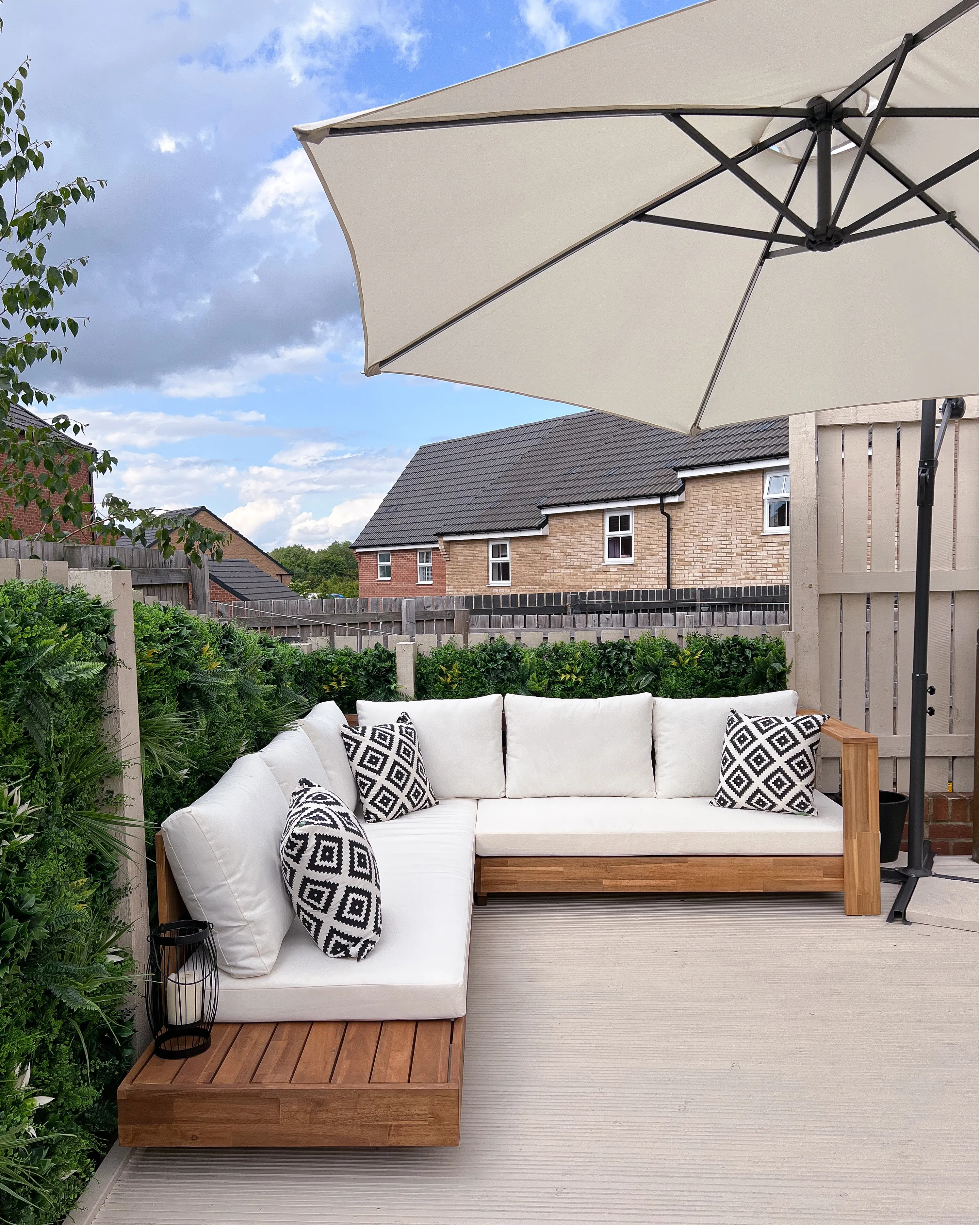 Zweefparasol LED 285 cm CORVAL Grafietgrijs